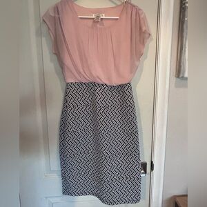 Enfocus Studio Blush Mixed Media Bodycon Dress